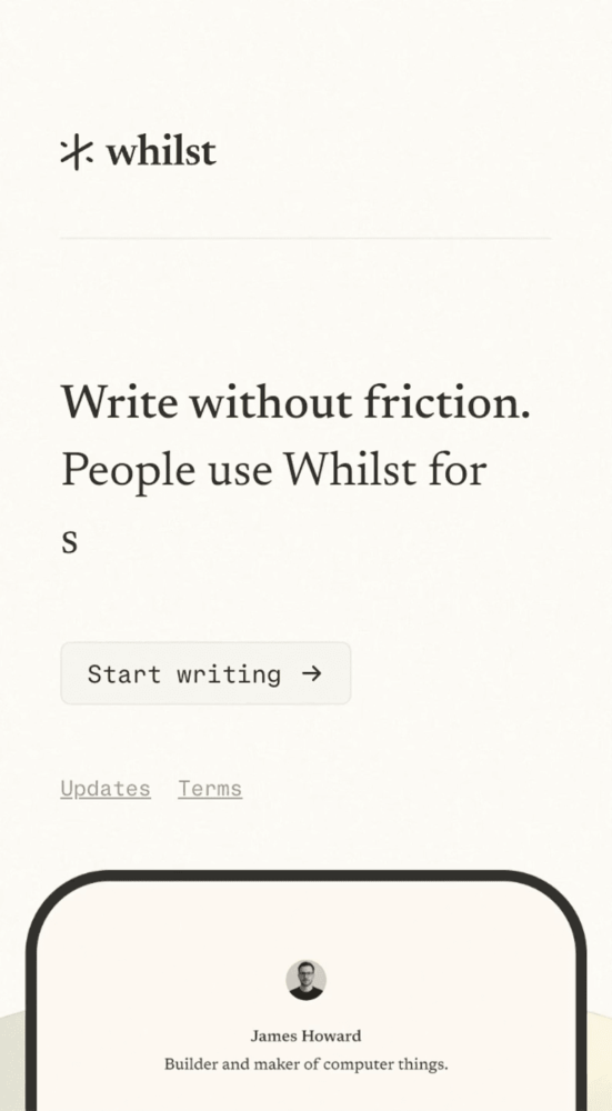 Whilst – A space for writing on the web.