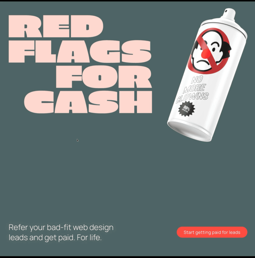 Refer your bad-fit web design leads and get paid. For life.